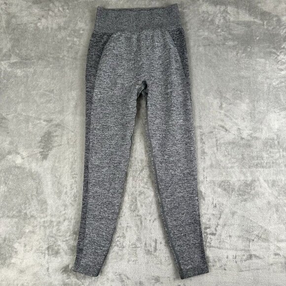 Gymshark Leggings Women XS Flex High Waisted Gray Blue Dry Ankle Athletic Yoga - Picture 2 of 9
